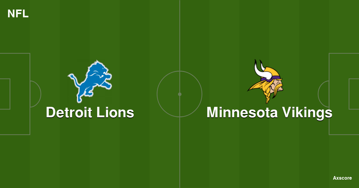 Axscore Detroit Lions vs Minnesota Vikings livestream, H2H and