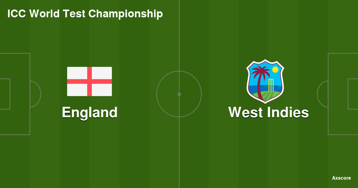 Axscore England vs West Indies livestream, H2H and lineups 13072024